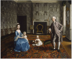 An Interior with Members of a Family by Strickland Lowry