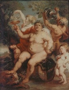 Bacchus sitting on a barrel by Peter Paul Rubens