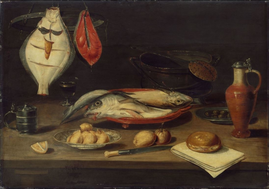 Banquet still life with fish