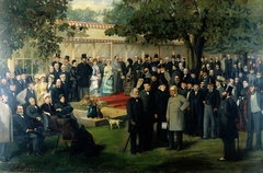 Baroness Burdett-Coutts' garden party at Holly Lodge, Highgate, for members of the International Medical Congress by Archibald Preston Tilt