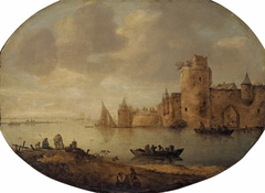 Bay with Old Fortification by Jan van Goyen