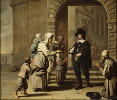 Beggars at a Doorway by Abraham Willemsens