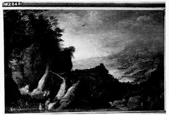 Berglandschap met reizigers by Anonymous