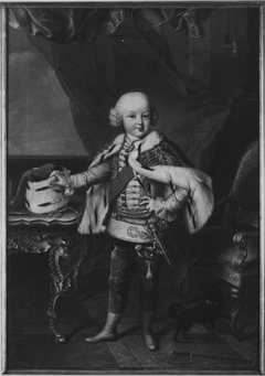 Bildnis des Pfalzgrafen Karl August von Pfalz-Birkenfeld-Zweibrücken im Alter von fünf Jahren in Husarenuniform (1746-1795) by Johann Georg Ziesenis