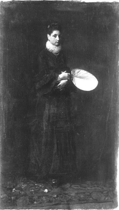 Bildnis einer stehenden Dame mit Fächer by Albert von Keller
