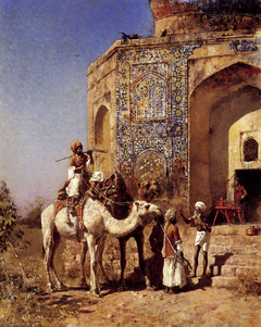 Blue-Tiled Mosque in Delhi by Edwin Lord Weeks