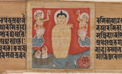 Buddha Giving Safety (Abhayananda) to Mariners, Leaf from a Dispersed Pancavimsatisahasrika Prajnapramita by anonymous painter