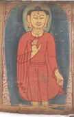 Buddha Offering Protection (Abhaya Mudra), Leaf from a dispersed Ashtasahasrika Prajnaparamita (Perfection of Wisdom) Manuscript by Anonymous