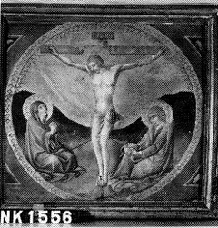 Christus aan het kruis met Maria en Johannes de Evangelist