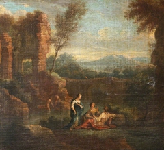 Classical Landscape with Ruins and Women by Anonymous