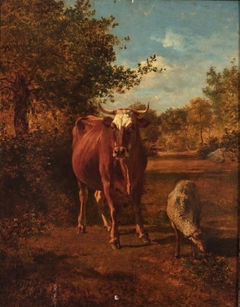 Cow and Sheep by Constant Troyon