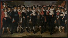 De officieren van de vier Goudse schuttersvendels, onder leiding van kolonel Herman Herbertsz. by Wouter Crabeth II
