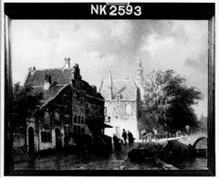 De Raamgracht bij de Doelstraat te Haarlem by Cornelis Springer
