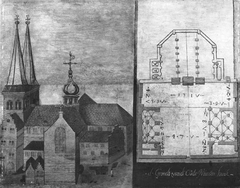 De Sint Salvatorkerk of Oudmunsterkerk te Utrecht met plattegrond by Anonymous