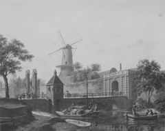De Tolsteegpoort met omgeving te Utrecht by Jan Hendrik Verheijen