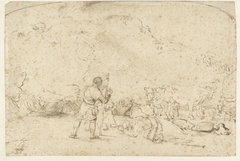 De verkondiging aan de herders by Rembrandt