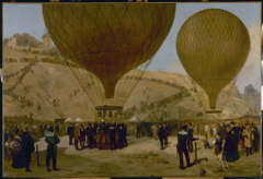 Départ de Léon Gambetta pour Tours sur le ballon l'"Armand-Barbès", le 7 octobre 1870, à Montmartre by Jules Didier