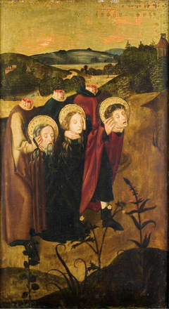 Die enthaupteten Hll. Felix, Regula und Exuperantius auf dem Weg zur Grabstätte by Master of Winkler's Epitaph