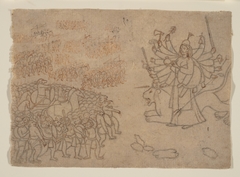 Durga Confronts the Army of the Demon Chikshura: Scene from the Devi Mahatmya by Anonymous