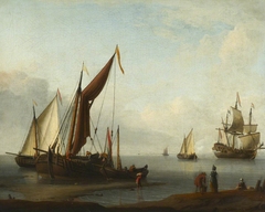 Dutch craft ashore by Willem van de Velde the Younger