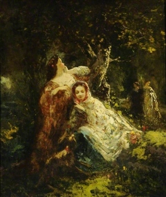 Echo in the Wood by Adolphe Joseph Thomas Monticelli