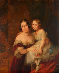 Feodora, Princess of Hohenlohe-Langenburg with her daughter Princess Adelaide