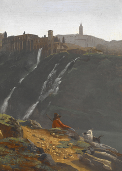 Goatherd Opposite the Falls of Tivoli by Achille E. Michallon