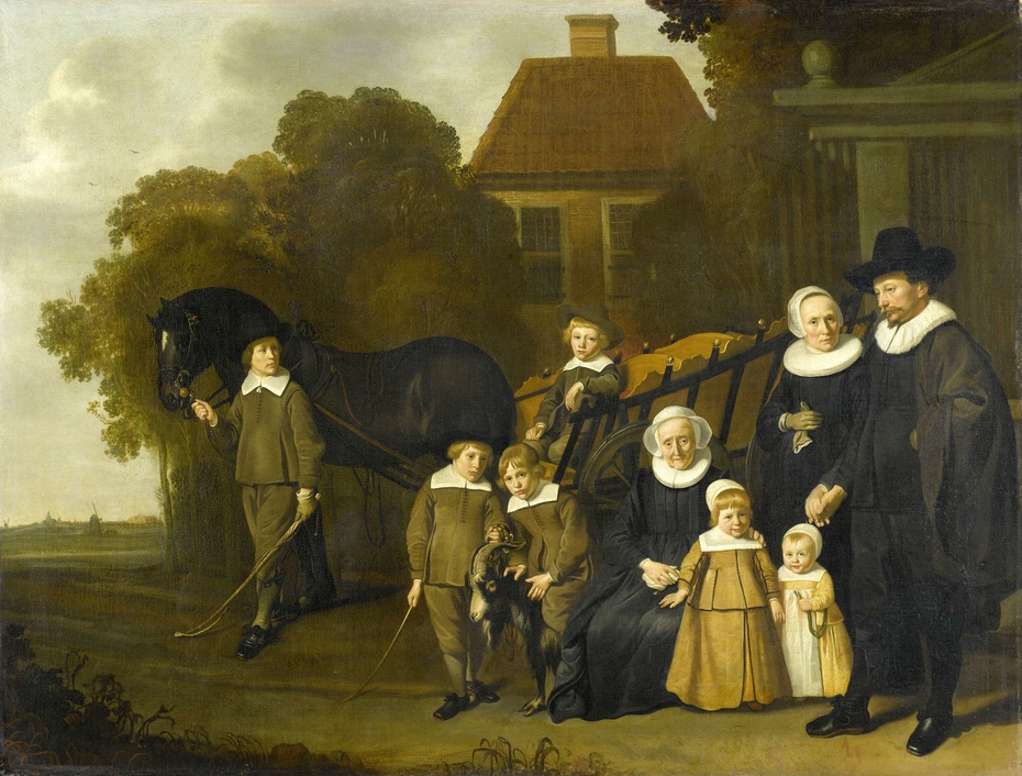 Group Portrait of the Meebeeck Cruywagen Family at the Gate of their Country Home on the Uitweg near Amsterdam