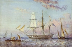 HMS Rattlesnake by Oswald Walters Brierly