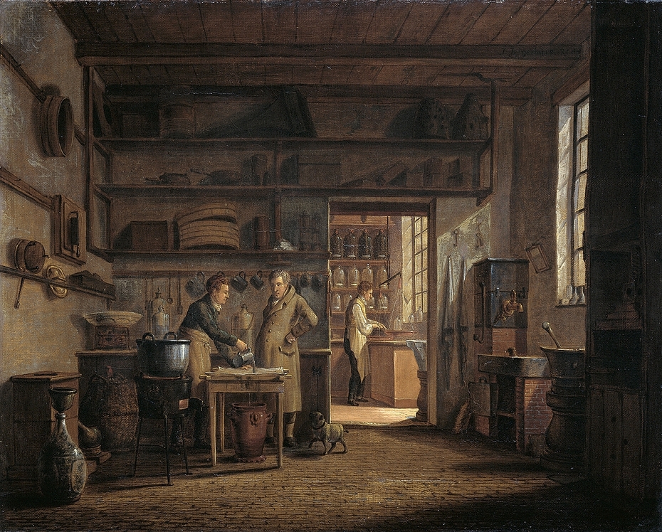 Interior of the Laboratory of the Apothecary Stoockhuys