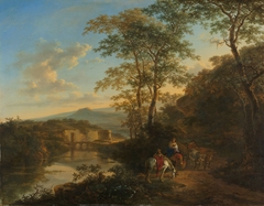 Italian landscape with the Ponte Molle