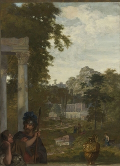 Italian Landscape with two Roman Soldiers by Gerard de Lairesse