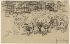 Kudde schapen by Jan van Essen
