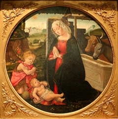 L'Adoration de l'Enfant avec le petit saint Jean-Baptiste by Filippo Lippi