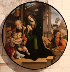 La Sainte Famille avec des bergers by Maestro di Memphis