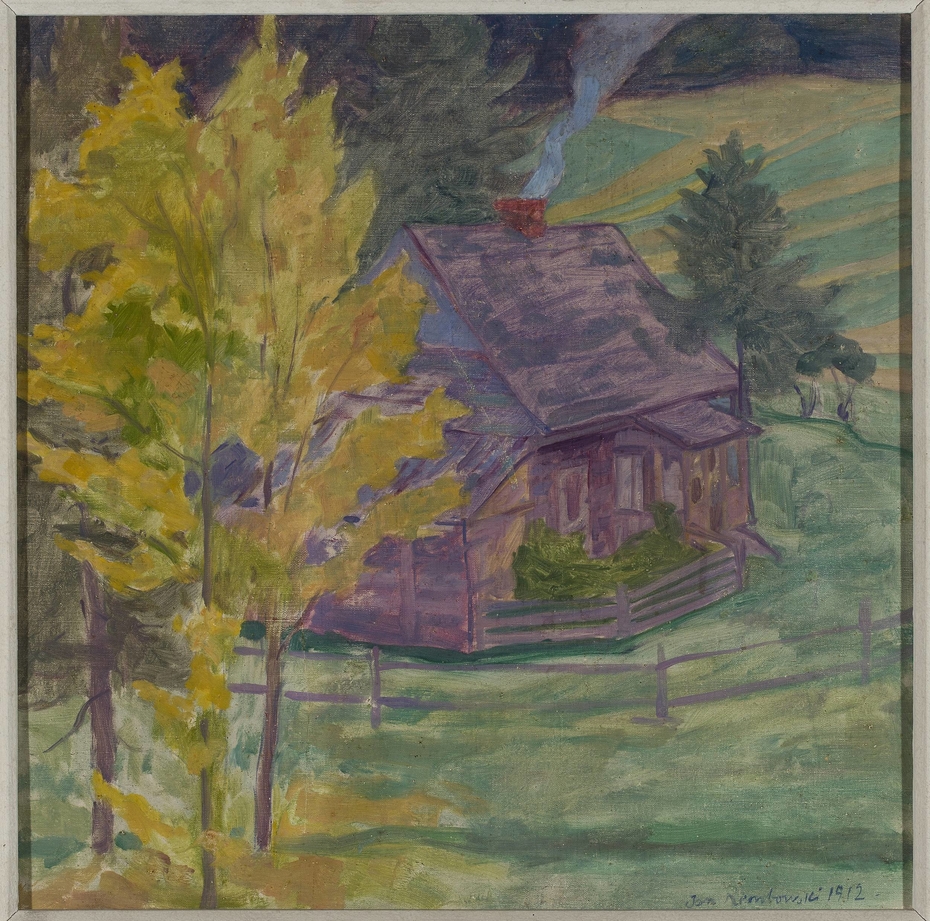 Landscape with a house among trees