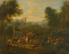 Landscape with Figural Staffage by Stredoeurópsky maliar z 18 storočia