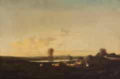 Landscape with people and animals