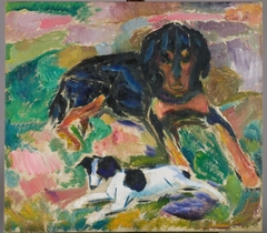 Large and Small Dog by Edvard Munch