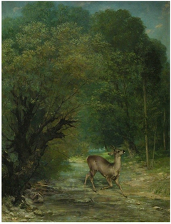 Le Chevreuil chassé aux écoutes, printemps by Gustave Courbet