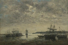 Le Havre, l'avant-port by Eugène Louis Boudin