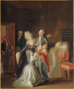 Les adieux de Louis XVI à sa famille, le 20 janvier 1793 by Jean-Jacques Hauer