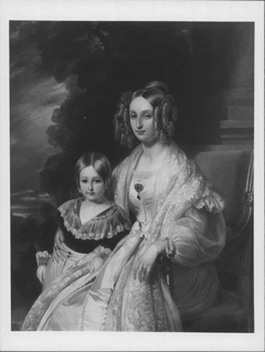 Louise, Queen of the Belgians with Leopold, Duke of Brabant, later Leopold II, King of the Belgians by Franz Xaver Winterhalter
