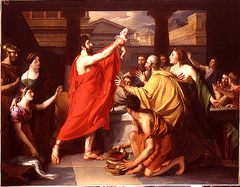 Lycurgue présente aux lacédémoniens l'héritier du trône by Abel de Pujol