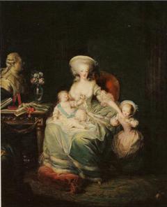 Marie Antoinette and her children by Charles Le Clercq