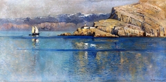 Maritime landscape with mountains
