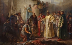 Messengers from Ermak at the red porch in front of Ivan the Terrible by Stanisław Jakub Rostworowski