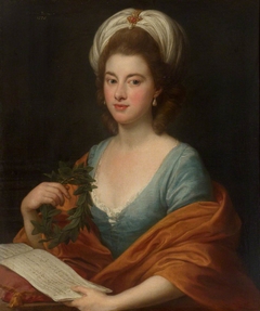 Miss Frances Lyde Browne holding Music and a Wreath by Pompeo Batoni
