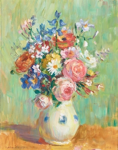 Mixed Flowers in a Jug (Verso: Still Life with Pineapple) by Nora Heysen
