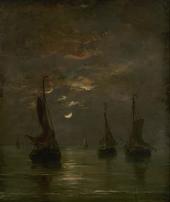 Moonlit night by Hendrik Willem Mesdag
